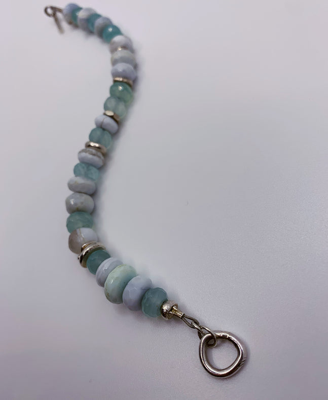 Boulder Opal and Chalcedony Bracelet