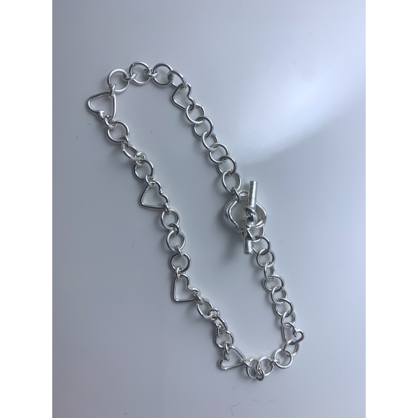 Handmade heart link bracelet